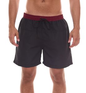 urban ace bañador para hombre, bañador de secado rápido con cordón sin braguita interior, negro/rojo vino