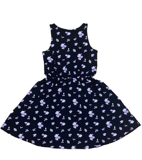 KIDSWORLD Mädchen Sommer-Kleid mit Allover Blumen-Muster Freizeit-Kleid 74239509 Schwarz