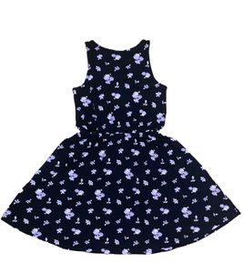 Abito estivo da bambina KIDSWORLD con motivo floreale all-over per il tempo libero 74239509 nero