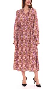 HECHTER PARIS Damen Midi-Kleid modisches Sommer-Kleid mit Allover-Muster 20490940 Bunt