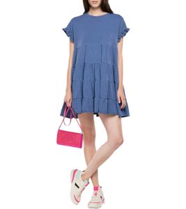 REPLAY Damen Kleid luftiges Sommer-Kleid aus reiner Baumwolle 59552314 Blau