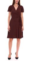 2er Pack Laura Scott Damen Wickel-Kleid schicke Mini-Kleid mit Allover Zacken-Muster 61595346 Braun/Bunt