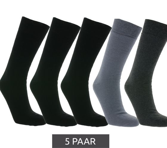5 pares de SOCKSWEAR medias de algodón calcetines largos calcetines de felpa NAN 7673317 negro/gris