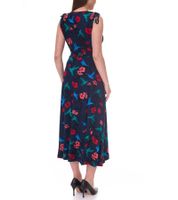 2er Pack AJC Damen Sommer-Kleid Maxi-Kleid mit floralem Allover-Print und schlichtes Mini-Kleid 25760756 Schwarz/Blau