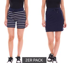Pack de 2 shorts cortos de verano para mujer LINTERNAS con laterales 82087833 azul marino/blanco