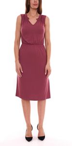 Laura Scott women's midi dress with V-neck summer dress sleeveless 59617467 Bordeaux red