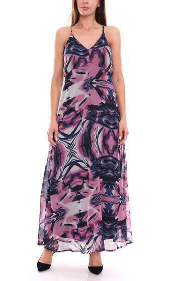 Aniston SELECTED Damen Sommer-Kleid Maxi-Kleid mit Allover-Print 62973444 Violett/Bunt