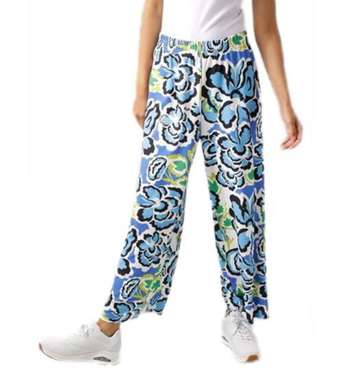 Pantaloni estivi da donna Aniston CASUAL con stampa floreale all over pantaloni svasati 68665431 blu/bianco