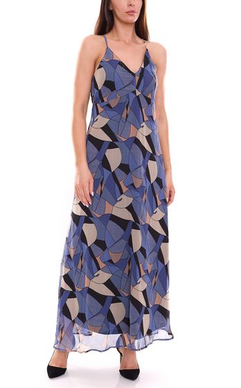 Aniston SELECTED Vestido largo de verano para mujer con estampado integral 40536029 azul/colorido
