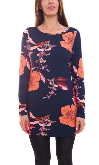 BOYSEN´S Jersey-Bluse weich fließende Damen Langarm-Bluse mit Blumen-Muster 71322967 Schwarz