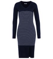 Abito maglione da donna AjC abito midi a righe abito in maglia 10089317 blu