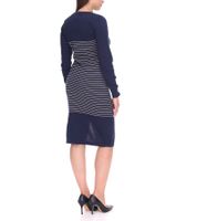 Abito maglione da donna AjC abito midi a righe abito in maglia 10089317 blu