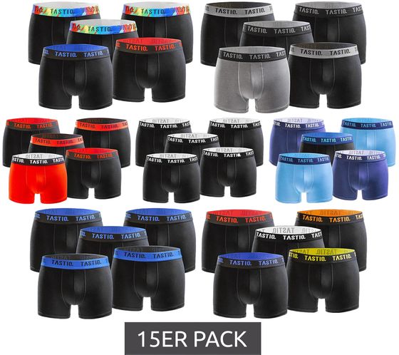 Pack de 15 calzoncillos tipo bóxer para hombre TASTIQ en caja de regalo calzoncillos de algodón TAS/1/BCX5/UNI coloridos