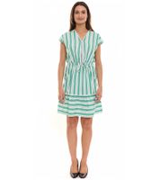 AJC Mini robe rayée pour femme Robe en coton léger Robe d'été 60078437 blanc/vert