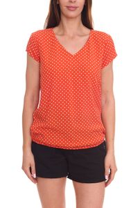 Tom Tailor blusa a la moda para mujer, camisa, blusa de verano con lunares, manga corta, 62992501 naranja