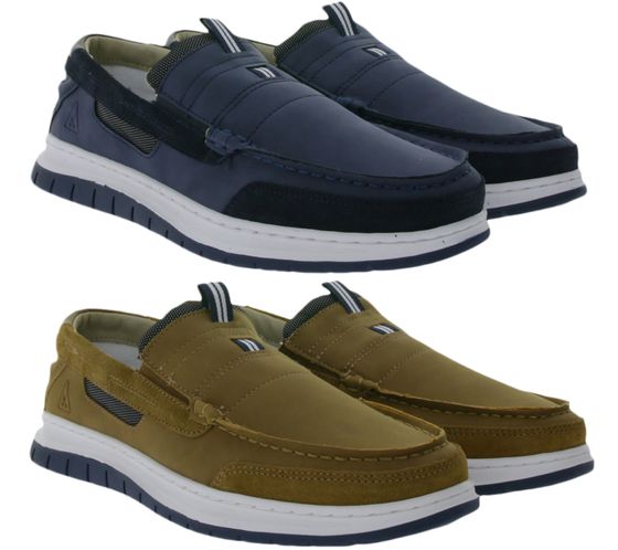 Zapatillas de hombre Gaastra, zapatos bajos atemporales con piel auténtica en marrón o azul