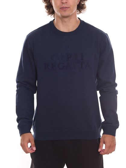 Gaastra Scala Jersey de algodón para hombre, moderno jersey de cuello redondo con bordado frontal 355339241 B001 Azul oscuro