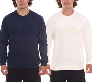 Jersey de algodón para hombre Gaastra Scala, moderno jersey de cuello redondo con bordado frontal 355339241 en azul o beige