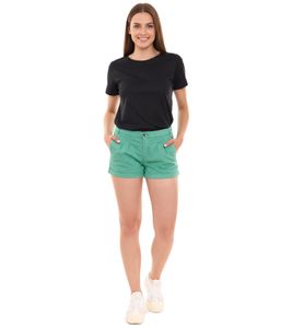 AjC Women's Hot Pants with Creases Chino Shorts with Fixed Turn-Up Summer Shorts 83031904 Green