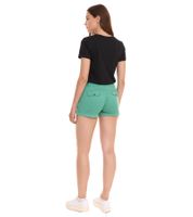 AjC Damen Hot-Pants mit Bügelfalten Chino-Shorts mit fixiertem Umschlag Sommer-Shorts 83031904 Grün