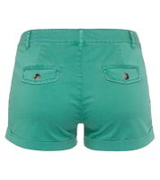 AjC Damen Hot-Pants mit Bügelfalten Chino-Shorts mit fixiertem Umschlag Sommer-Shorts 83031904 Grün