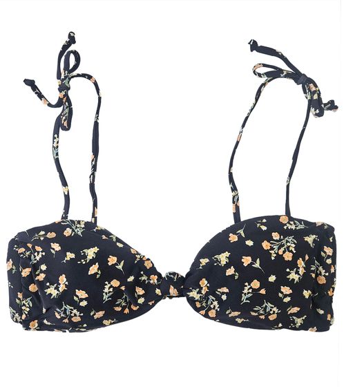 BILLABONG Top de bikini de mujer Sweet Side con diseño floral integral S3ST38 3920 negro/multicolor