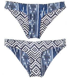 RIP CURL Braguita de bikini de mujer Moon Tide Revo traje de baño reversible braga de bikini a rayas y con estampado integral GSIGP5 9116 blanco/negro/azul
