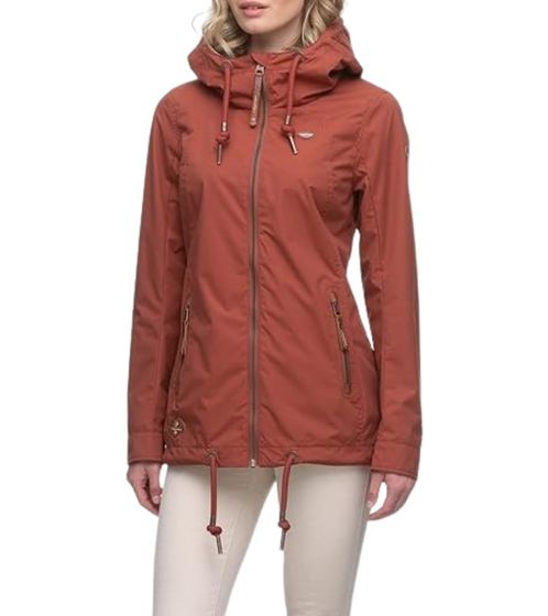 ragwear Zuzka Damen Übergangs-Jacke wasserabweisende Jacke mit Kapuze vegane Outdoor-Jacke PETA Approved 2331-60003 6036 Braun