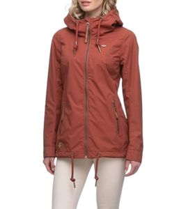 ragwear Zuzka Damen Übergangs-Jacke wasserabweisende Jacke mit Kapuze vegane Outdoor-Jacke PETA Approved 2331-60003 6036 Braun