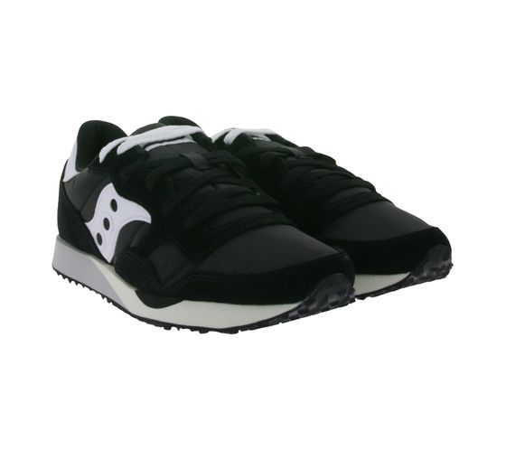 Saucony Dxn Trainer para hombre y mujer zapatillas deportivas de moda con detalles en cuero real y suela de EVA calzado deportivo S70757-13 negro/blanco