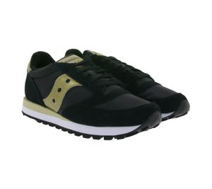 Saucony Jazz Original zapatillas deportivas para mujer, zapatillas deportivas bajas con contenido de cuero genuino S1044-521 negro/dorado