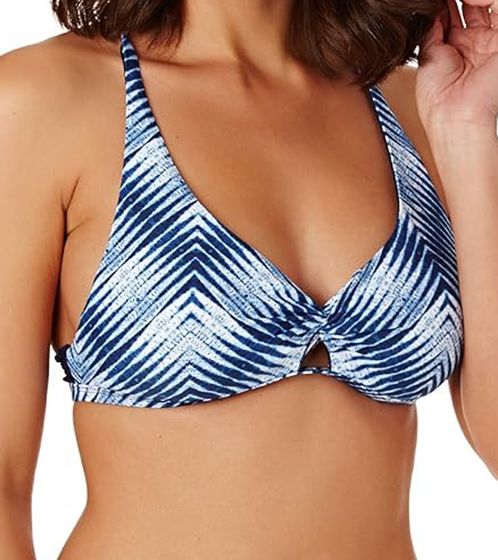 RIP CURL Last Light Bra Damen Bikini-Oberteil mit extravagantem Rücken GSIZR3 Blue 70 Blau/Weiß