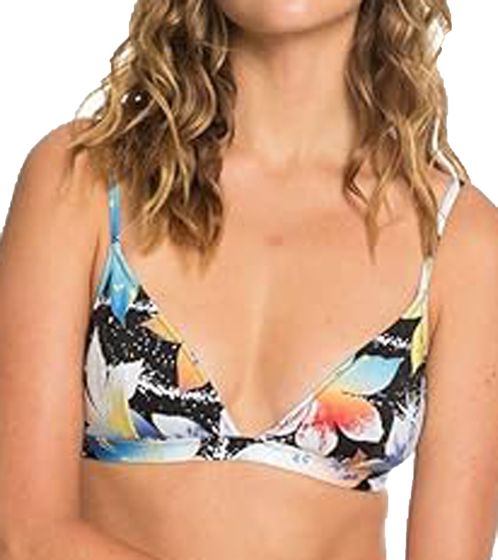 Quiksilver Swim Top Top de bikini de mujer con cierre de clip y tirantes ajustables EQWX303004 KVJ6 Negro/Multicolor