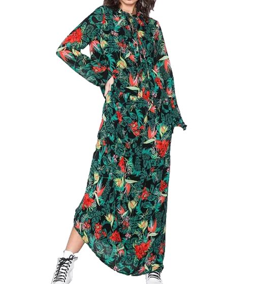 VILA Vinema Amazonas Maxi Dress vestido de mujer de manga larga vestido de gasa 14051924 verde/colorido