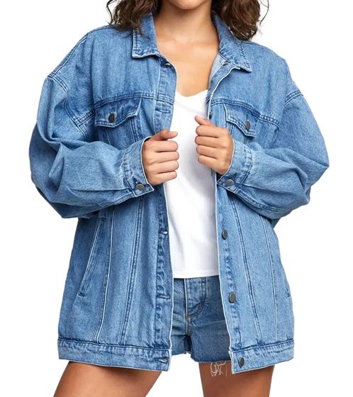 RVCA x Stacey Rozich denim jacket in baggy oversized cut denim summer jacket U3JKRA blue