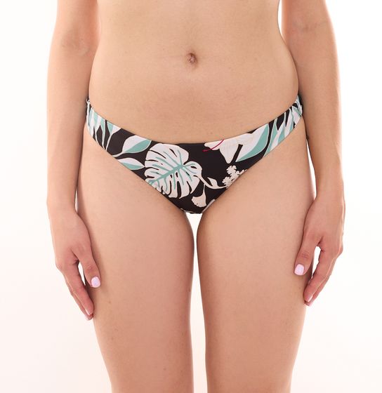 ROXY Fitness women's bikini bottoms swimwear in floral all-over print bikini bottoms ERJX403925 XKKW black