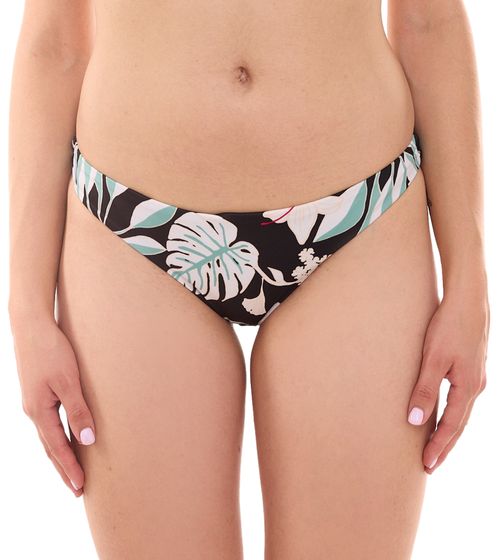 ROXY Fitness women's bikini bottoms swimwear in floral all-over print bikini bottoms ERJX403925 XKKW black