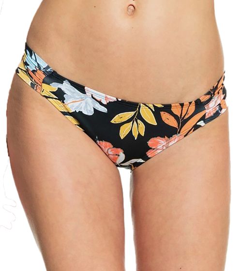 Braguita de bikini de mujer ROXY Beach Classics con ligeros volantes traje de baño con estampado floral braguita de bikini ERJX404315-XKYB negro