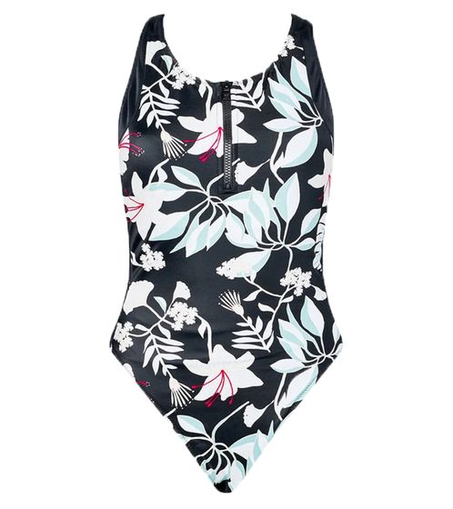ROXY Damen Badeanzug mit gekreuztem Rückenausschnitt Bademode im Allover Blumen Print ERJX103238 XKKW Schwarz