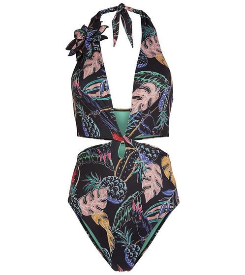Bañador de mujer O´NEILL PW Swim Suit Glam Pack con recortes traje de baño con detalle de giro 1A8222 9910 negro/multicolor