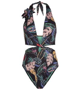 O´NEILL PW Swim Suit Glam Pack maillot de bain femme avec découpes maillot de bain avec détail torsadé 1A8222 9910 noir/multicolore