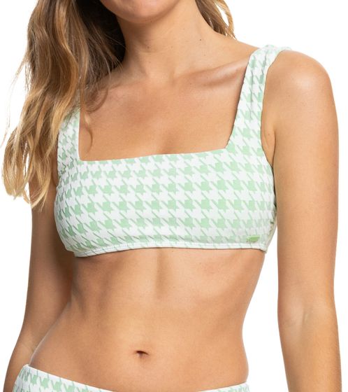 ROXY Check it Bralette Women's Textured Jacquard Bikini Top Swimwear ERJX304816 GFE6 Green