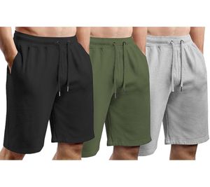Bermudas deportivas y de ocio para hombre de Urban Ace, pantalones cortos atemporales de algodón con cordón gris, verde oliva o negro