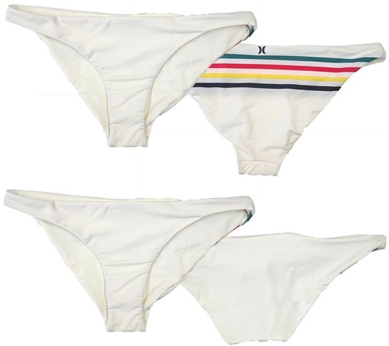 Hurley Quick Dry Pendleton Glacier slip bikini donna reversibile costume da bagno a righe slip AJ9508 133 Beige