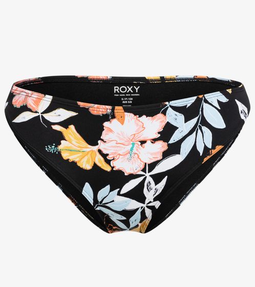 ROXY Beach Classics women's bikini bottoms, swimwear in an all-over floral print and elasticated side band, bikini bottoms ERJX404309-XKYB black