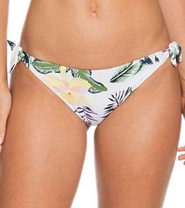 ROXY Bloom women's bikini briefs with floral print, lace-up swimwear ERJX404102 WBB6 white/multicolored