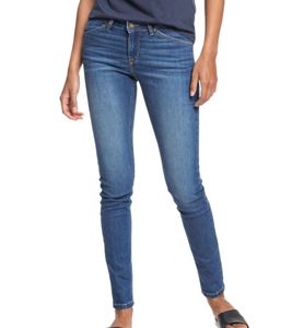 Jeans da donna skinny fit ROXY Stand By You, pantaloni a vita media in cotone elasticizzato ERJDP03252 blu