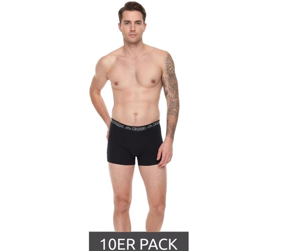 Pack de 10 calzoncillos tipo bóxer para hombre Kappa, calzoncillos elegantes, paquete económico 351K1JW AEB negro/blanco
