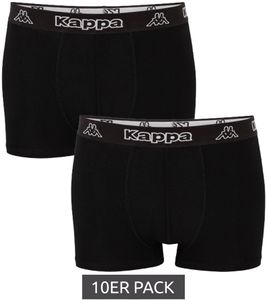 Pack of 10 Kappa men's boxer shorts, stylish underpants, economy pack 351K1JW AEB black/white