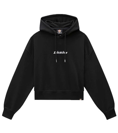 Dickies Loretto Hoodie Damen Kapuzen-Pullover kurz geschnittener Baumwoll-Sweater DK0A4XBO-DKBLK Schwarz